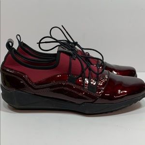 Agils Red Patent Leather Lace/Slip On Shoes SZ 40